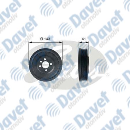 GATES TVD1001 Krank Kasnagi Vw Transporter V 1.9 Dti Polo Passat Golf V Caddy Ii Bora